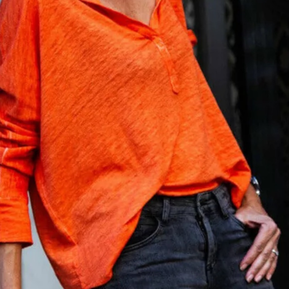 Orange Cold Shoulder Top